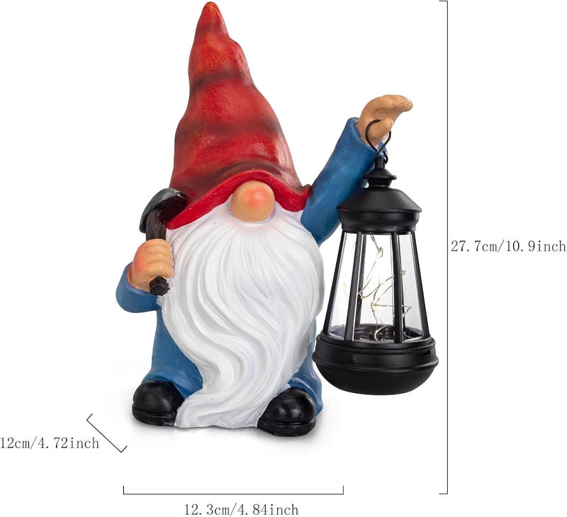halp·ssfm Garden Gnome Statue Solar Light Outdoor Decorations Figurine with Lantern Led Shovel Sculpture Lawn Patio Yard Porch Outside Christmas Housewarming Gifts for Women Mother's Day Grandma - Image 4